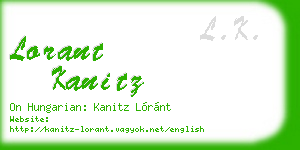 lorant kanitz business card