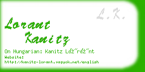 lorant kanitz business card